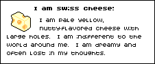 i am swiss cheese