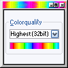 a popup that says colour quality is the highest as 32bit